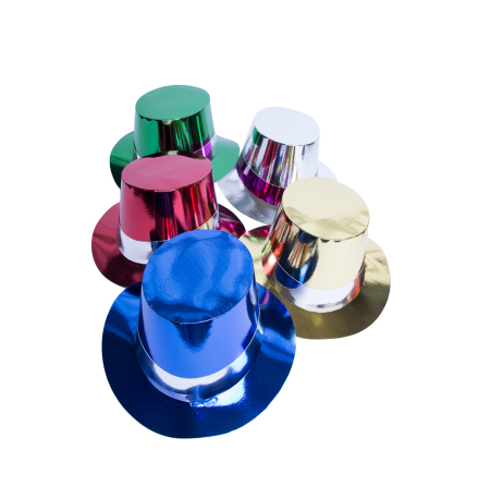 Hög hatt folie sorterade färger