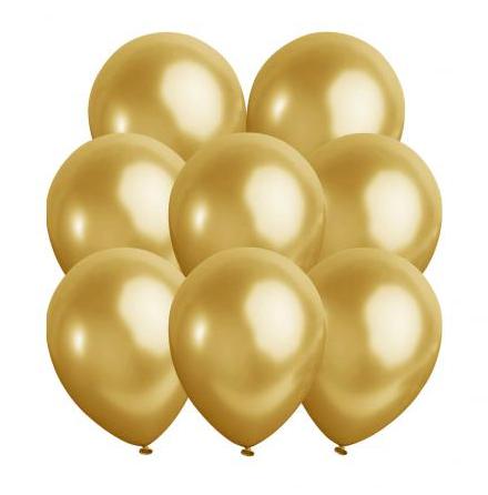 Ballonger, metallic guld 10 st