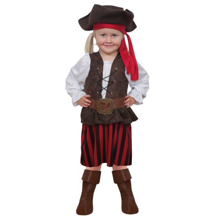Barndräkt, randig piratklänning 122/128 cl