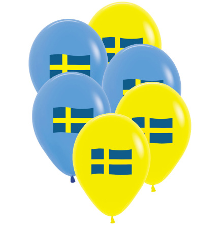 Ballonger, svenska flaggan 6 st
