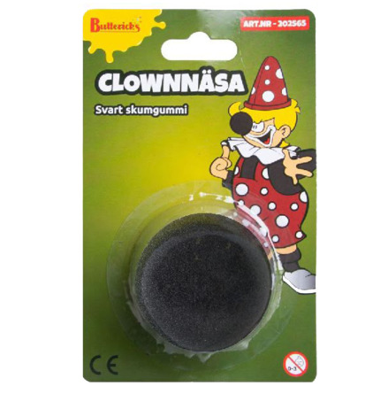 Clownnsa, skumgummi svart