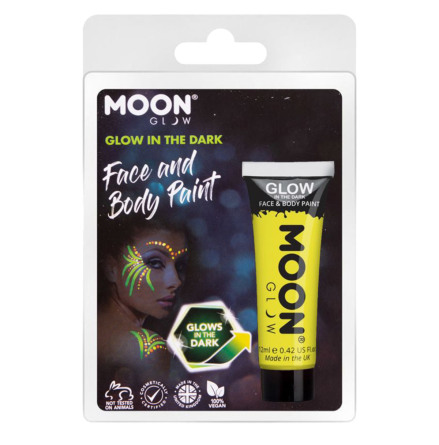 Glow in the dark i tub, gul blister 12 ml