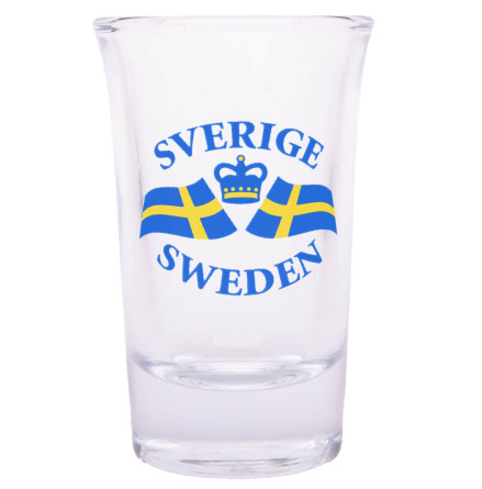 Snapsglas, svenska flaggan