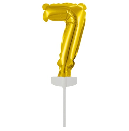Folieballong, siffra 7 guld 13 cm