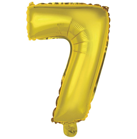 Folieballong, siffra 7 guld 40 cm