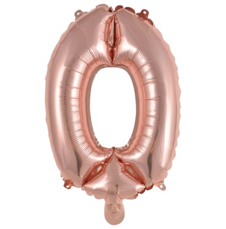 Folieballong, siffra 0 rosé 40 cm