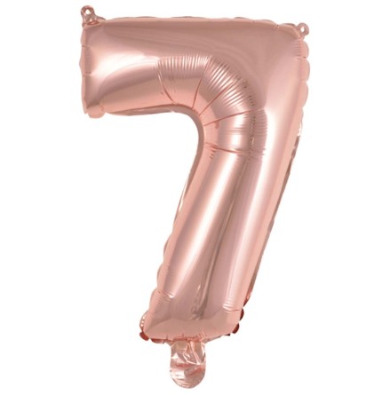 Folieballong, siffra 7 rosé 40 cm