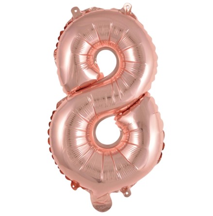 Folieballong, siffra 8 rosé 40 cm