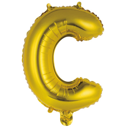 Folieballong, bokstav C guld 40 cm