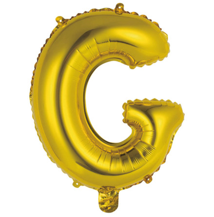Folieballong, bokstav G guld 40 cm