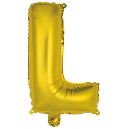 Folieballong, bokstav L guld 40 cm