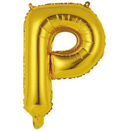 Folieballong, bokstav P guld 40 cm