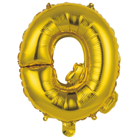 Folieballong, bokstav Q guld 40 cm