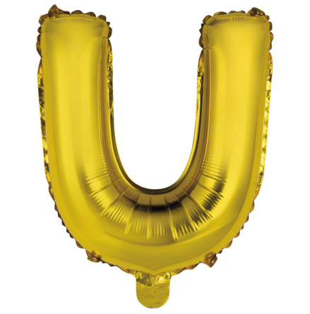Folieballong, bokstav U guld 40 cm