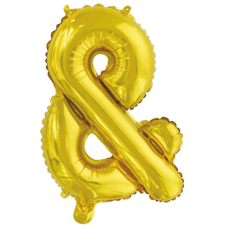 Folieballong, tecken &amp; guld 40 cm