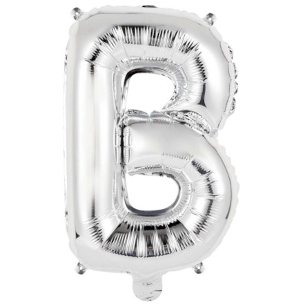 Folieballong, bokstav B silver 40 cm