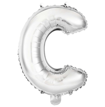 Folieballong, bokstav C silver 40 cm