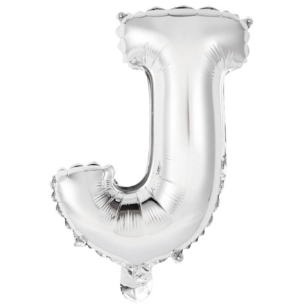 Folieballong, bokstav J silver 40 cm
