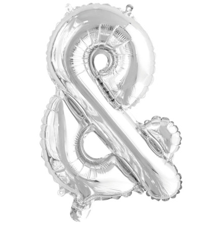 Folieballong, tecken &amp; silver 40 cm