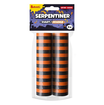 Serpentiner, svart/orange 2 st