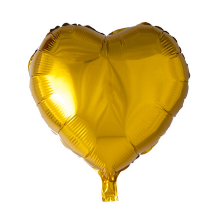 Folieballong, hjärta guld 45 cm