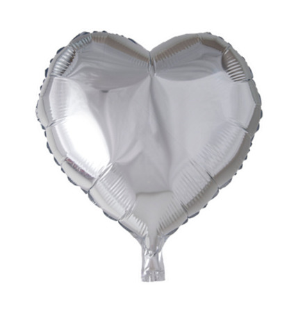 Folieballong, hjärta silver 45 cm