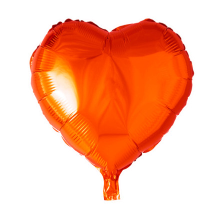 Folieballong, hjrta orange 45 cm