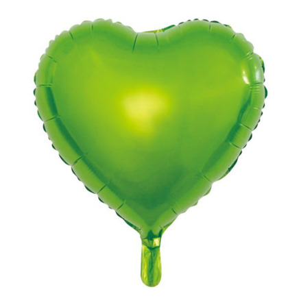 Folieballong, hjärta ljusgrön 45 cm
