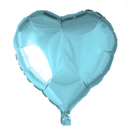 Folieballong, hjärta ljusblå 45 cm