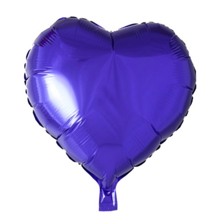 Folieballong, hjärta mörklila 45 cm
