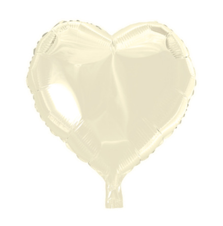 Folieballong, hjärta elfenben 45 cm
