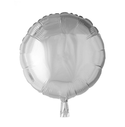 Folieballong, rund silver 45 cm