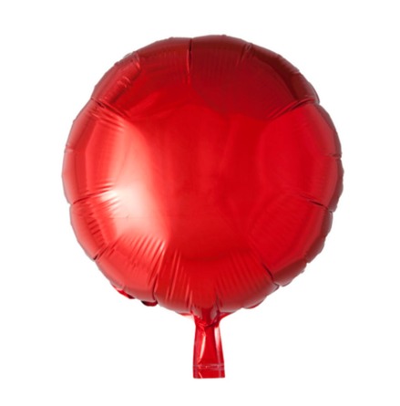 Folieballong, rund röd 45 cm
