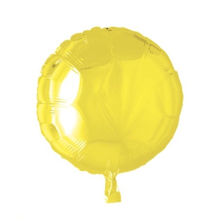 Folieballong, rund gul 45 cm