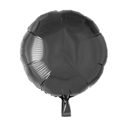 Folieballong, rund svart 45 cm