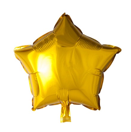 Folieballong, stjärna guld 45 cm