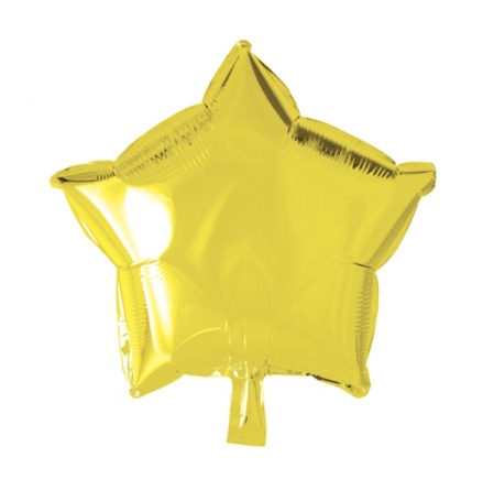 Folieballong, stjärna gul 45 cm