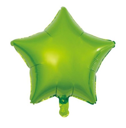 Folieballong, stjärna ljusgrön 45 cm