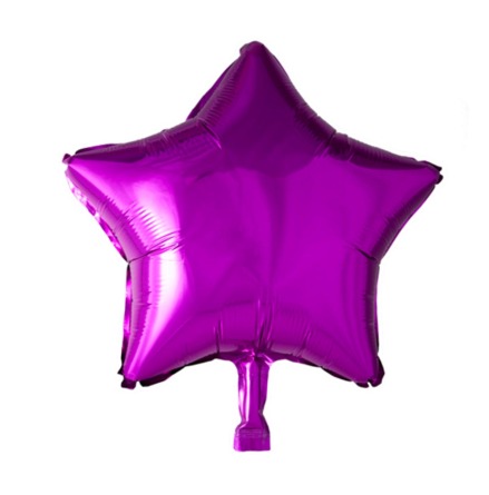 Folieballong, stjärna rödlila 45 cm