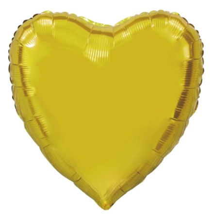 Folieballong, hjärta guld 91 cm
