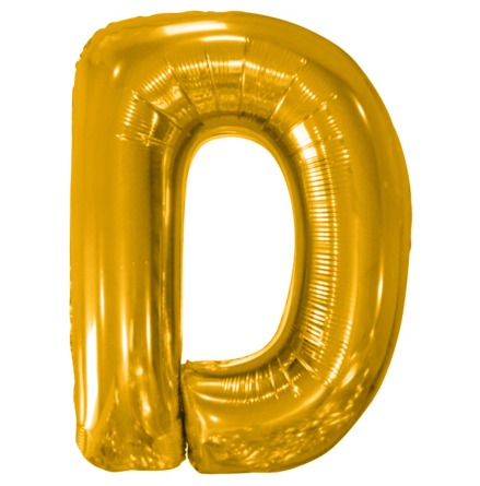 Folieballong, bokstav guld D 86 cm