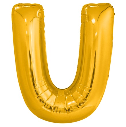 Folieballong, bokstav guld U 86 cm