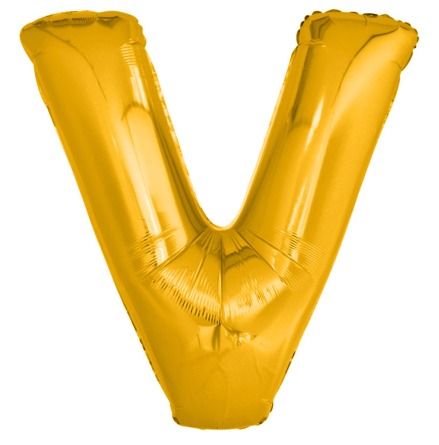 Folieballong, bokstav guld V 86 cm