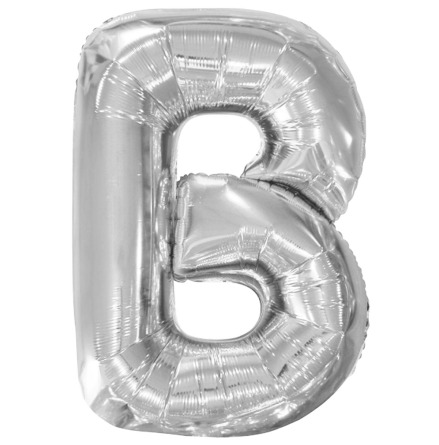 Folieballong, bokstav silver B 86 cm