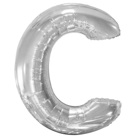 Folieballong, bokstav silver C 86 cm