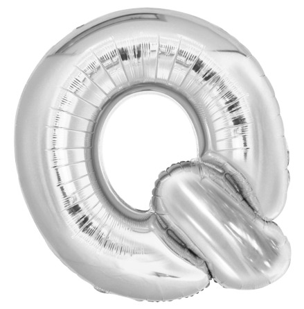 Folieballong, bokstav silver Q 86 cm