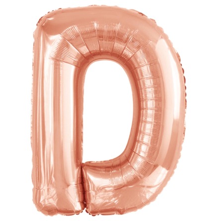 Folieballong, bokstav rosé D 86 cm