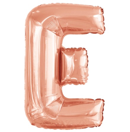 Folieballong, bokstav rosé E 86 cm