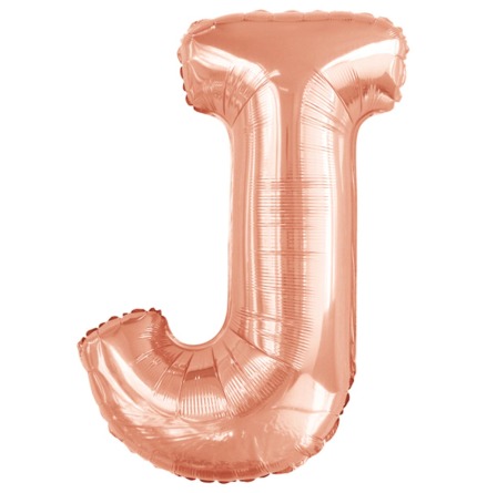 Folieballong, bokstav rosé J 86 cm