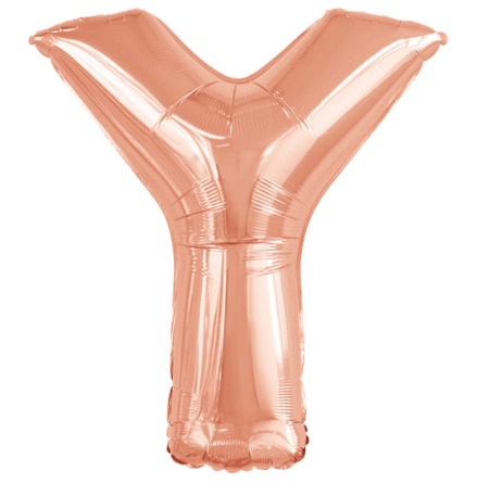 Folieballong, bokstav rosé Y 86 cm